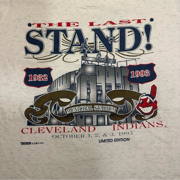 Vintage 1993 Cleveland Indians “The last stand” Trench Ultra t shirt size XL - Picture 2 of 8